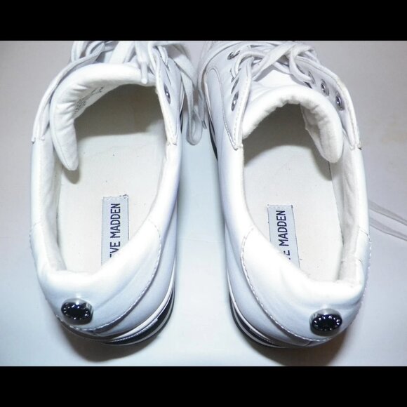 Women's 10 Steve Madden 3 inch Platform Sneaker Shoes Glam Goth Punk - Picture 3 of 11